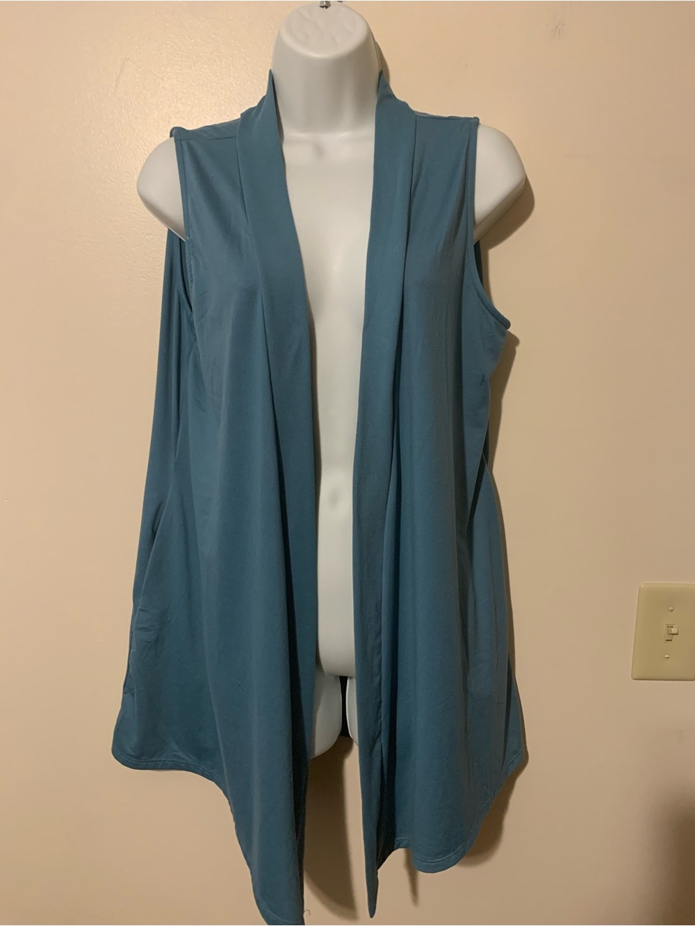 Zenana Outfitters Sleeveless Open Drape Coverup in Teal